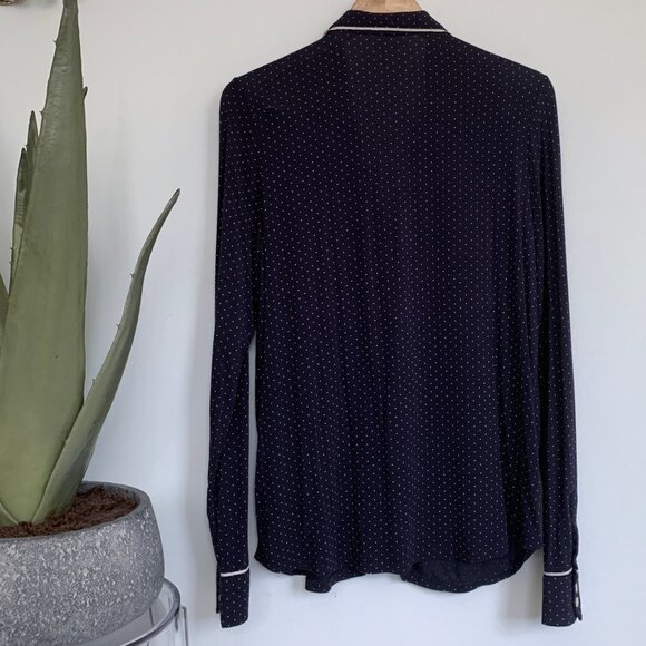 GAP Modal Pajama top Navy Blue Polka Dot - Picture 6 of 6